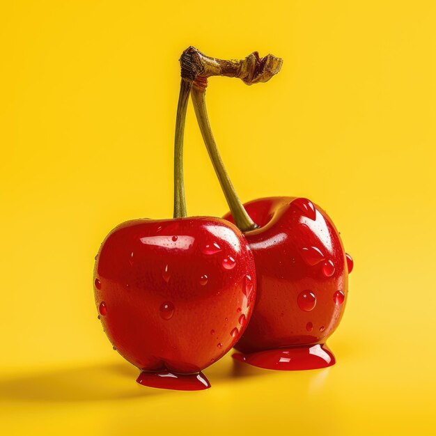 A group of cherry on vivid background