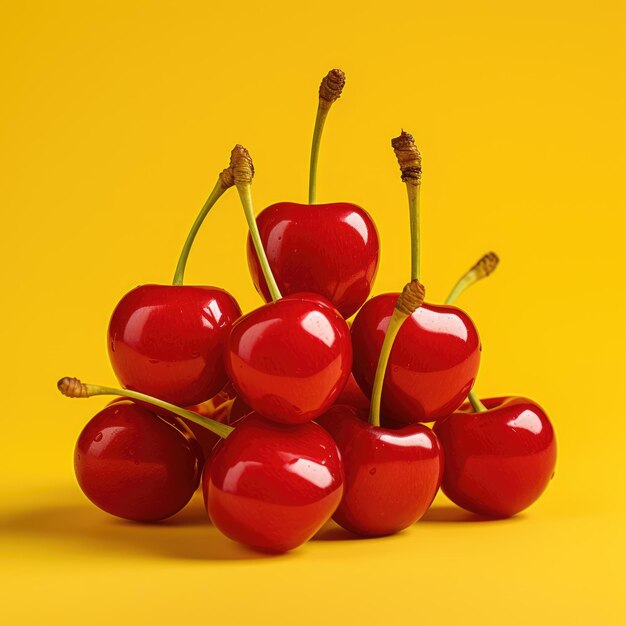 A group of cherry on vivid background