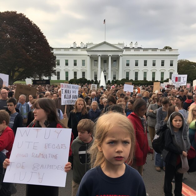 Photo a group of child public protest