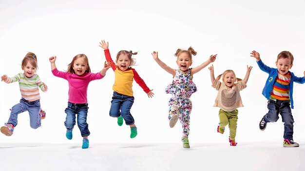 Group of children happiness childhood freedom movement and people concept activity