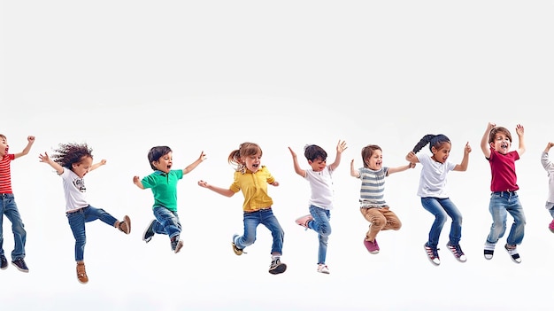 Group of children happiness childhood freedom movement and people concept activity