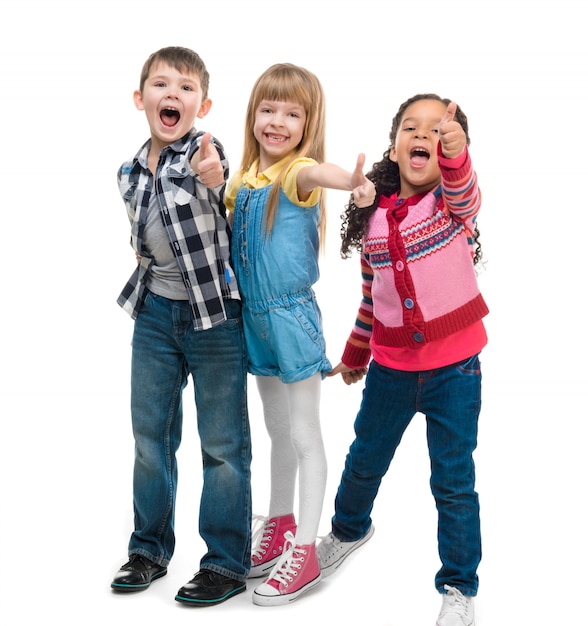 Group of children posing in a studio