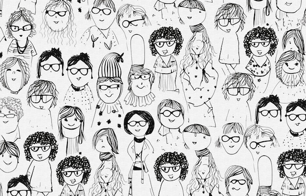 a group of children wearing glasses one of which has a face drawn on it