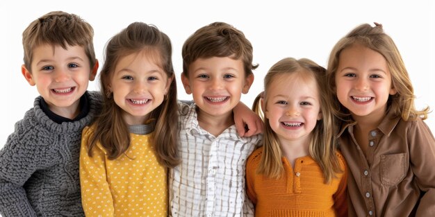 Foto ritratto di gruppo di bambini ia generativa