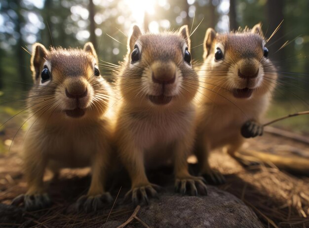 A group of chipmunks