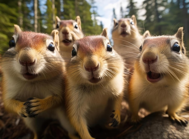 A group of chipmunks