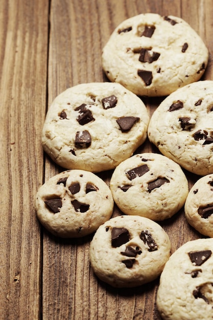 Group of chocolate chip cookies