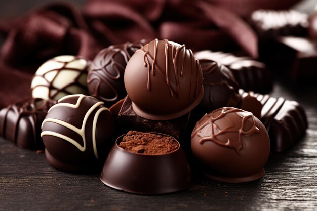 A group of chocolate easter eggs