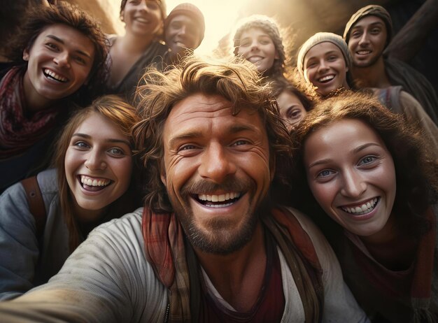 Foto un gruppo di cristiani che guarda la telecamera