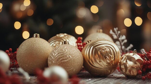 A Group of Christmas Ornaments Sitting on Top of a Table