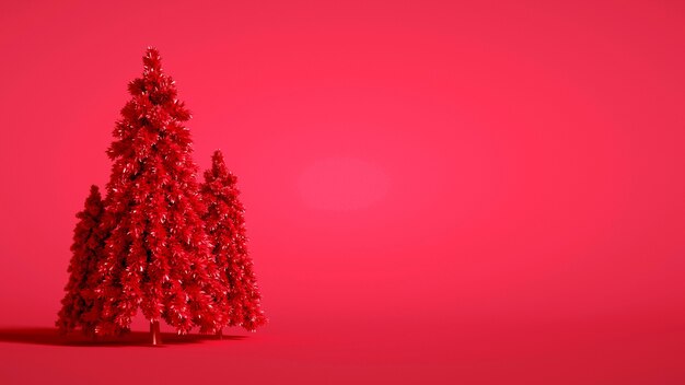 Photo a group of christmas trees with copy space