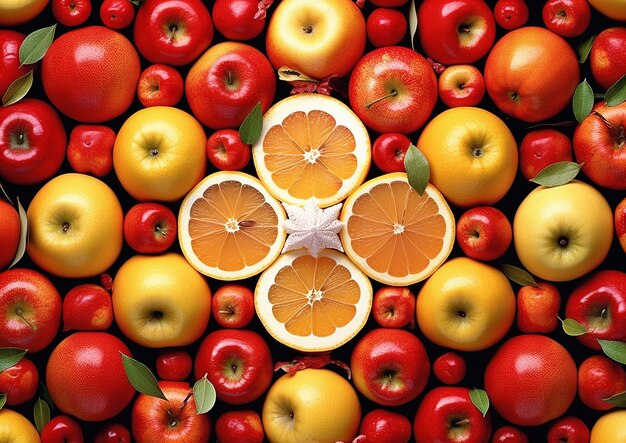 A group of citrus fruits are arranged in a large pile