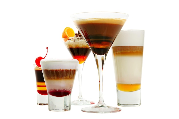 Group of coffee cocktails