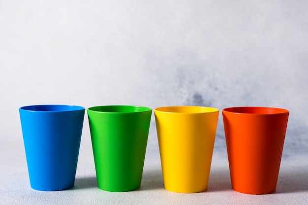 group color plastic cups