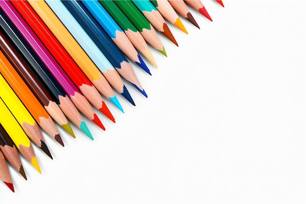 A group of colored pencils