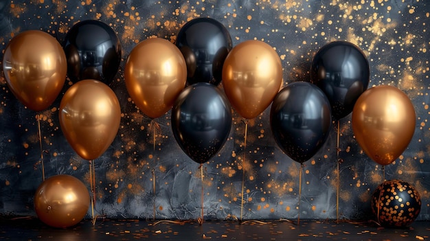 Group of Colorful Balloons Flying in the Air