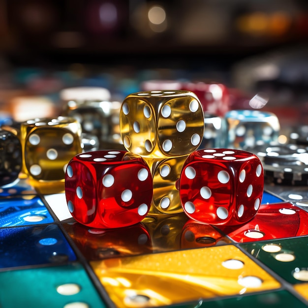 Photo a group of colorful dice