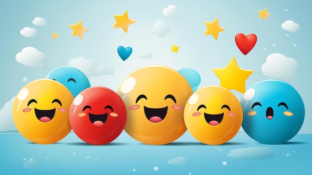 A group of colorful eggs with smiling faces