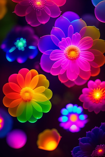 A group of colorful flowers