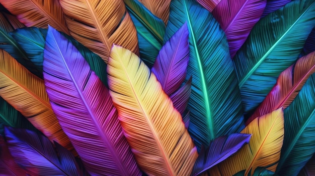 a group of colorful leaves