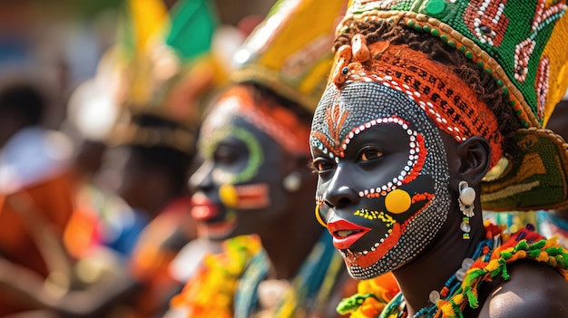 a group of colorful masks with the words " god " on them.