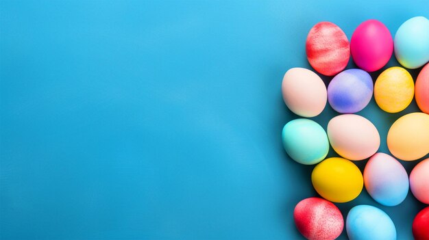 Group of colorful painted easter eggs on isolated background