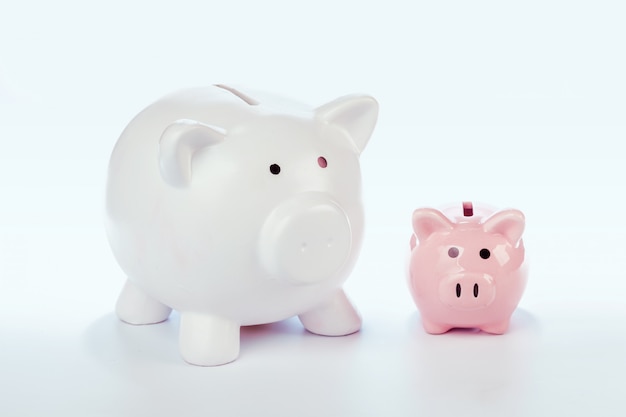 Group of colorful piggy banks