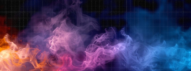 Group of Colorful Smokes on Black Background