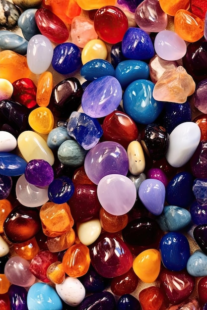 a group of colorful stones