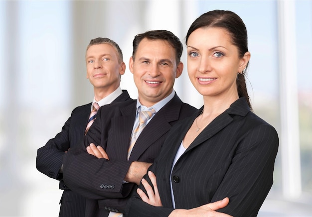 Group of confident businesspeople looking at camera