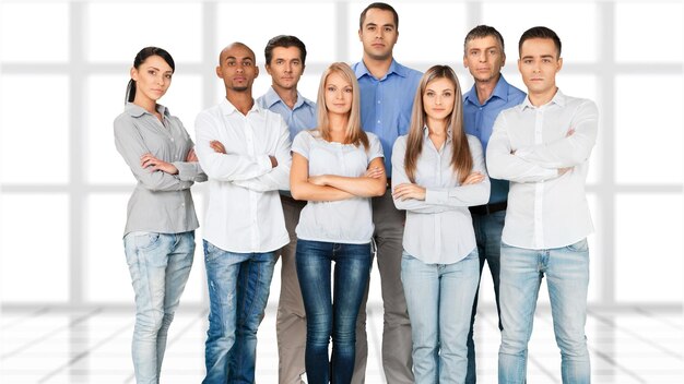 Group of confident businesspeople looking at camera