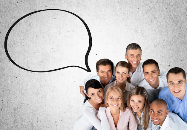 Group of confident businesspeople looking at camera