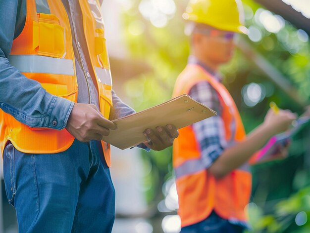 a group of construction workers wearing safety vests