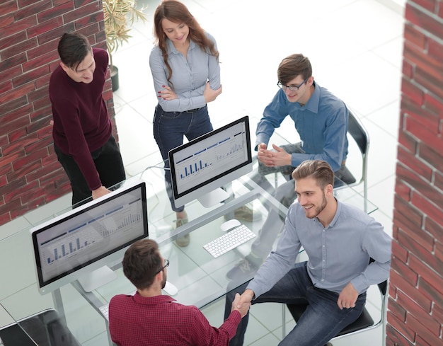 Group of creative business people having meeting in office