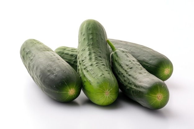A group of cucumbers sitting next to each other generative AI