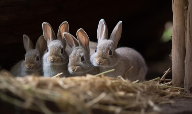 A group of cute bunny