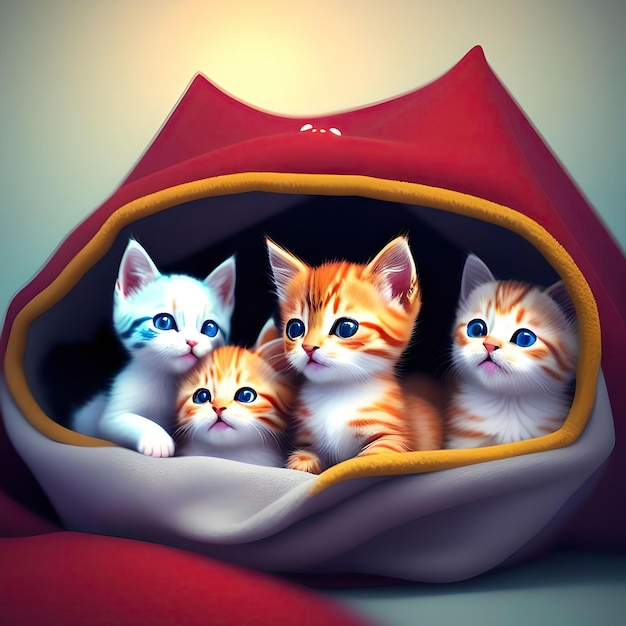 Group of cute kittens