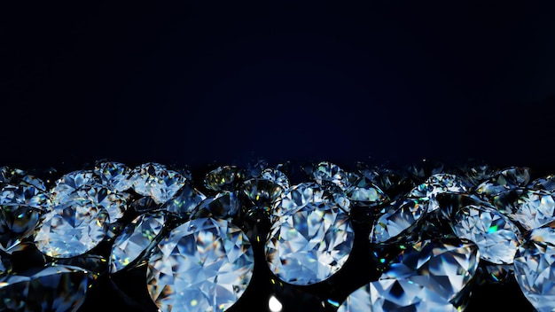 A group of diamond with in the dark