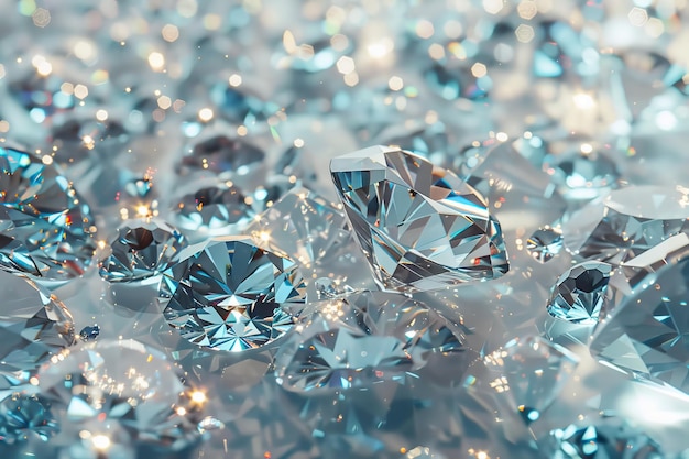 Group of diamonds on a white background