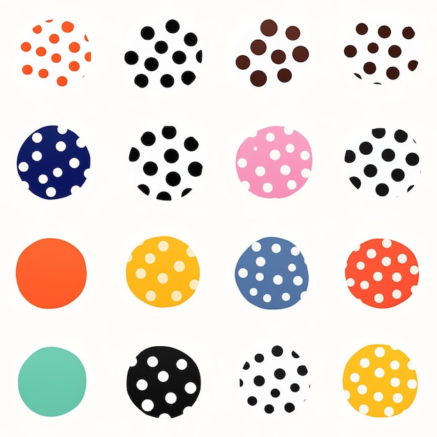 Photo a group of different colored circles