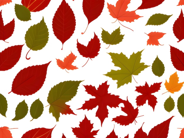 Group of different colored leaves autumn leaves background leafs falling pattern design Generative AI