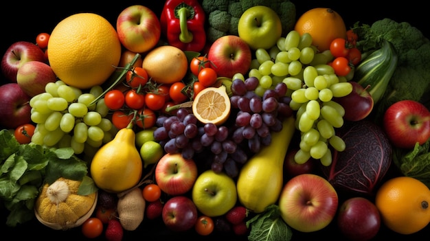 Group of different fruit and vegetables