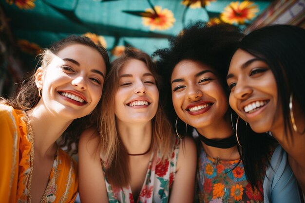 a group of different nationalities young girls diversity concept