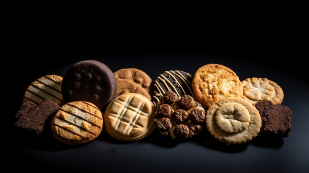 A group of different types of cookies