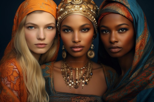 Group of different women with different ethnicities