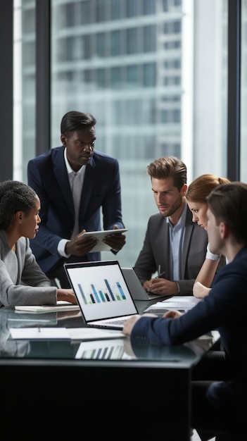 Photo a group of diverse businesspeople gathered around a conference table