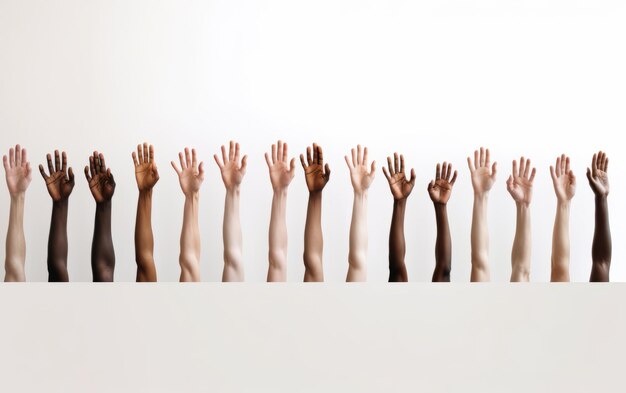 Photo group of diverse hands