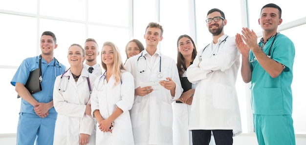 Group of diverse medical staff standing together