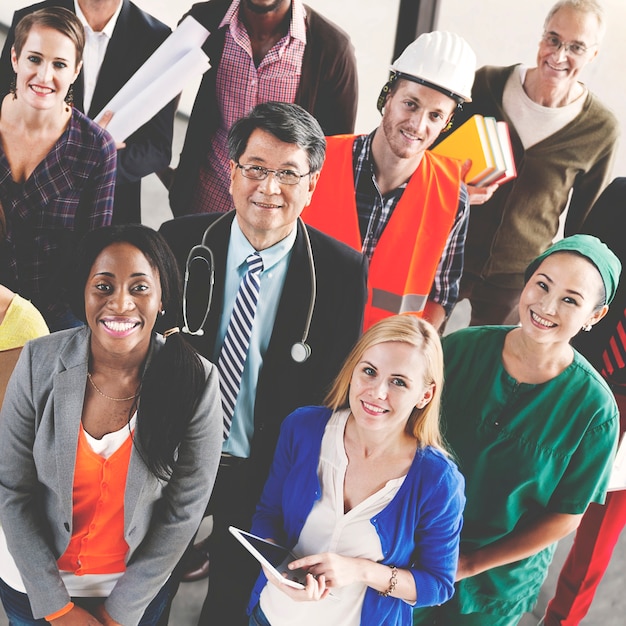 Foto gruppo di persone diverse di occupazione