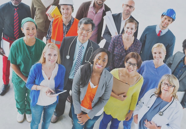 Group of diverse occupation people